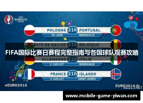FIFA国际比赛日赛程完整指南与各国球队观赛攻略